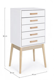 Weiße gewöhnliche Schublade 5 Schubladen 88H cm