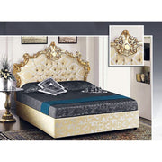 Doppelbett mit Barockkopfbrettbehälter in Damask Fabric 172x202xh.165 cm