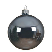 D15 glänzender graues Glas Weihnachtsball