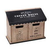 Holzhalter 2 Schubladen rechteckiger schwarzer CM23,5x10,7H18