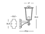 Outdoor -Lampe im sterben -cast -Aluminium mit Rost transparenten Glaslautsprechern