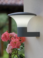 Outdoor -Lampe im sterben -cast -Aluminium mit Opallautsprecher - max. 160 mm Höhe - IP44 Grafite
