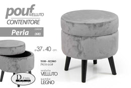 POUF Grey Container Perla Perla 37 x 40 h cm