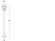 Outdoor -Lampe im sterben -cast -Aluminium mit transparenten Glaslautsprechern - max. 155 mm Höhe - Maximale Leistung 60 W Schwarz