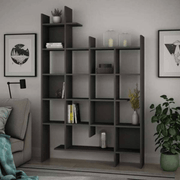Maneco Anthracite Library 6 Regale 122x25.5x188h