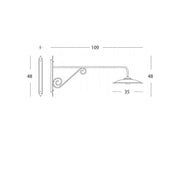 Lange Applique große antike Graphitlinie