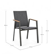 4x C-BR Carmon Antracit GK52 Stuhl