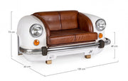 Vintage -Sofa -Maschine mit Scheinwerfern