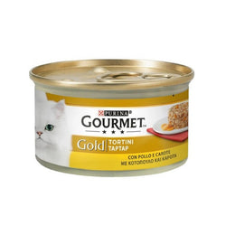 Gourmet -Gold -Tätigkeit mit Hühnchen und Karotten Purina 85 Gramm