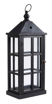 4x Holz schwarz H55 Laterne