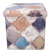 Puff -Falten falten blau Marokko Quadrat CM38X38H38