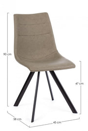 4x Alva Pu Tortora Stuhl