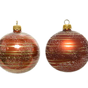 Weihnachtskugel D8 verschiedene braune Erdstreifen