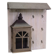 Holzbügel mit brauner Laterne 65 x 55,5 x H 15,5