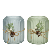 Glashalter mit Jute H 13 x Ø 11 cm