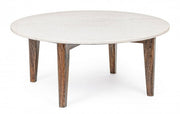 Holztisch und Vintage -Stil Marmor CM Ø75x32H