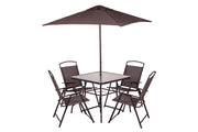 Set 6PZ 4 Stühle Tisch und Regenschirmgrau -Regenschirm und Umbrella165x65x112