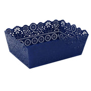 Blaues Metallschale mit verschiedenen Dekorationen CM26X19H9/9.5