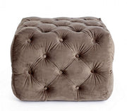 Pouf in Velvet Tortora Evan S 62x62x H46 cm