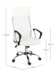 Dakar White Eco -Leder -Büro Sessel