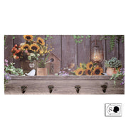 4 -seerer Holzbügel mit Sonnenblumen LED CM60X30X1.8