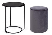 Moderne kombinierte Set von Tavolino-Pouf Annika dunkelgrau