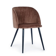 Stahlstuhl Samt Rost Queen CM 53 x 57 x 81,5