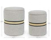 Set2 Pouf Container Karina Gray ch