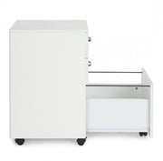 Büroschublade in MDF Drei Schubladen weiß frassierter Nadir 40x44x H65 cm