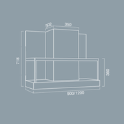 Hood aufstrebende ETRA in Burnished Edelstahl 120 cm