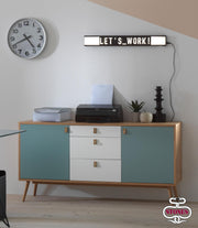 3x80x10H Weißmetalltischlampe cm