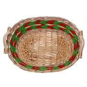 Cesta Wicker Wicker Green Green Oval Red CM55X43H13