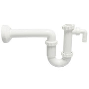 Siphon für Waschbecken mit einer Waschmaschine in einer Straße.