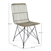 Zeitgenössischer Stil Stuhl in Stahl und Kubo Grey Lucila 45x55x H85 cm