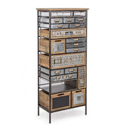 Schublade in Stahl neunzehn Schubladen Anthrazit Workshop 59x33.5x H146 cm