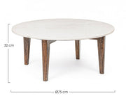 Holztisch und Vintage -Stil Marmor CM Ø75x32H