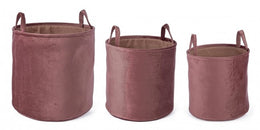 3x SET3 p. Objekt Samt an Rosa