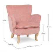 Vintage Chenille -Sessel in rosa Samt gepolstert