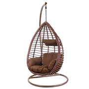 Polyrattan Hanging Rocking mit Kissen und Unterstützung 90x70x200h cm