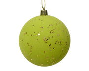 Weihnachtskugel Intragibel Weihnachtsbual mit Paillettes Purample -Vorlage kombiniert mit der Farbe der Pistazienfarbe L 8cm x P 8cm x H 8 cm x Ø 8 cm