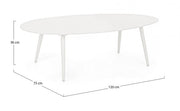Aluminium Oval White Tabelle 120x75 cm