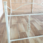 Lesen Sie eineinhalb Quadrat in Schmiedeeisen mit weißem goldenen Fußstützen -Primula 130x202x H127Cm