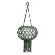 Vintage Style Suspended Lantern aus Makrame, grüne Farbe 70h cm