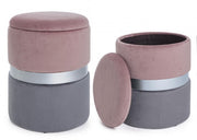 Set von zwei modernen Poufs Öffnen grau grau grau
