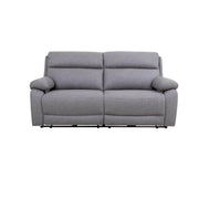 2 Sitzoter Sofa Maxi Sevilla Double Electric Liege Nabuk Hellgrau