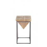 Stahlhocker in Tannenholz Sitz Prismy 25,5x25,5x H46 cm
