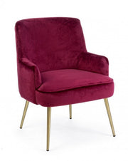 Moderner Sessel Velvet Bordeaux Clelia