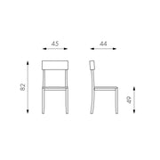 Dunkelgrau lackierter Holzstuhl mit 44x45xh -ähnlicher Sitz. 82 cm