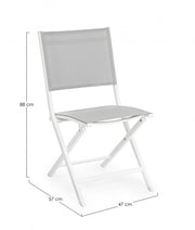 Outdoor -Stuhl in Aluminium White Grey Elin 47x57x H88 cm