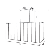 Würfel aufstrebende Kapuze in Burnished Edelstahl 80 cm